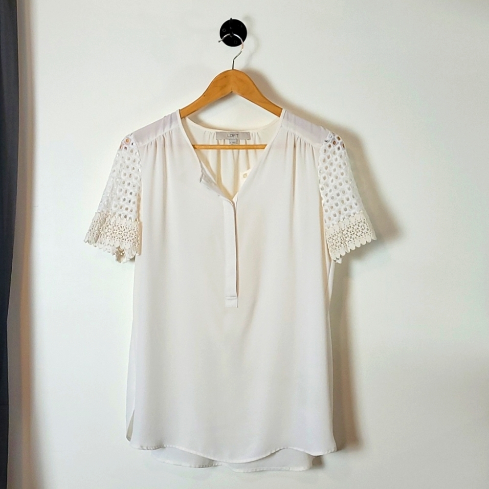 Crochet & Lace Sleeve Top *Retro *Spring